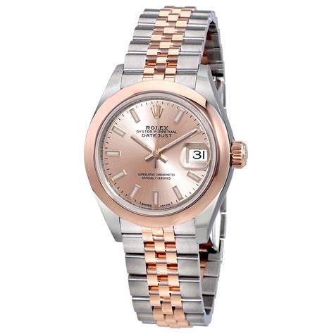 Rolex Lady Datejust 28 Sundust Dial Steel and 18K Everose Gold .